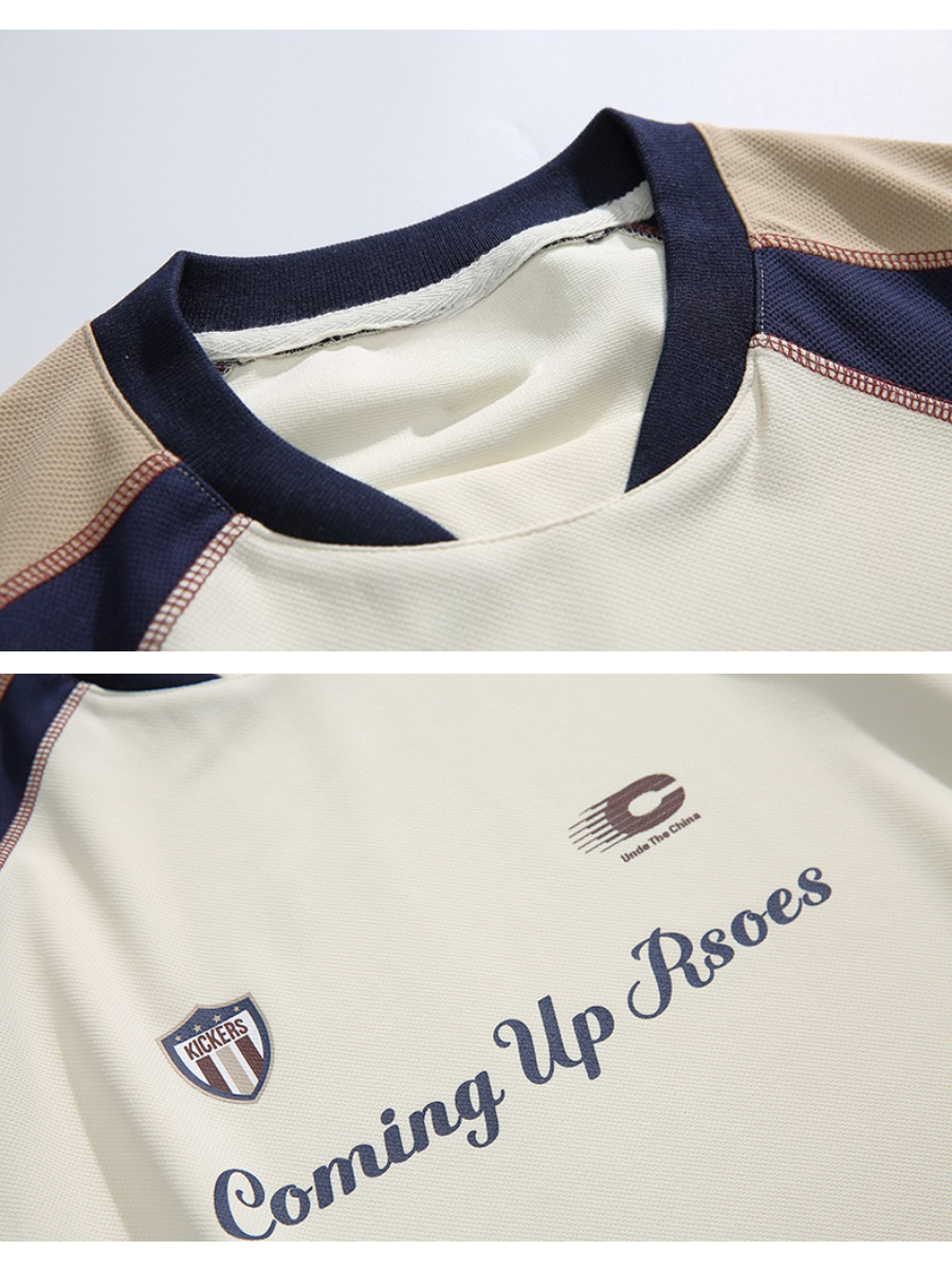 Sporty Contrast Color Long Sleeve T-Shirt