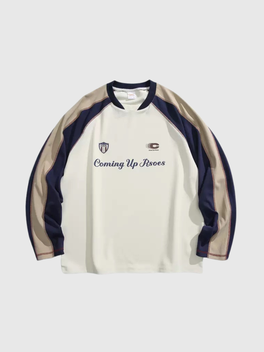 Sporty Contrast Color Long Sleeve T-Shirt