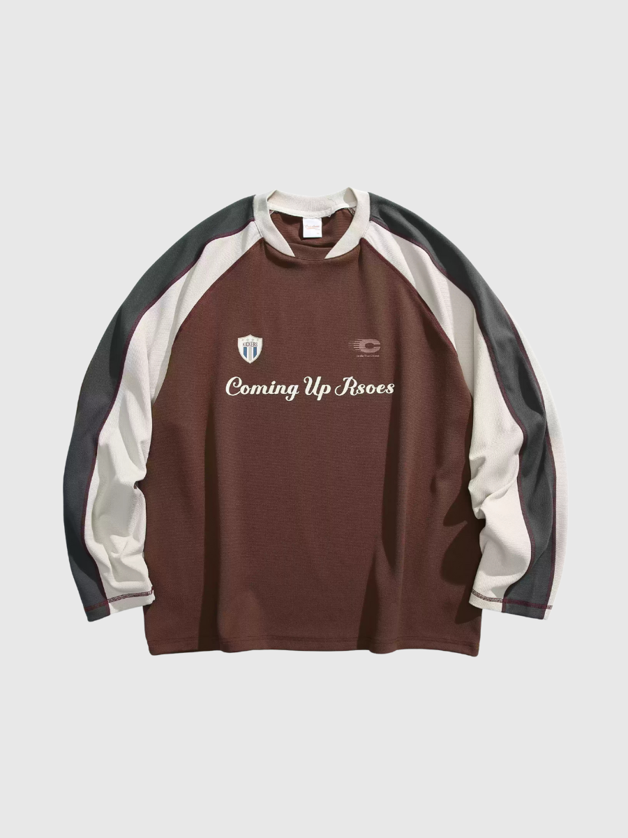 Sporty Contrast Color Long Sleeve T-Shirt