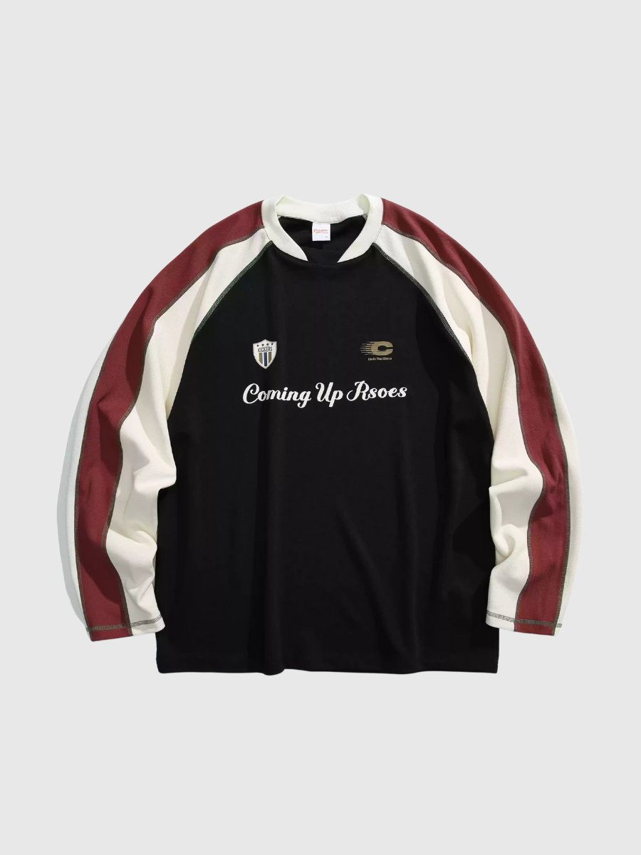 Sporty Contrast Color Long Sleeve T-Shirt