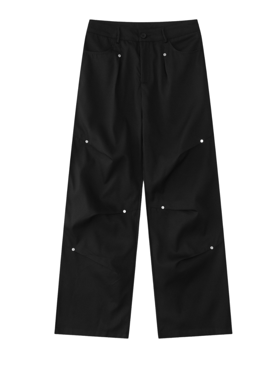 Street Rivet Thin Straight Pants