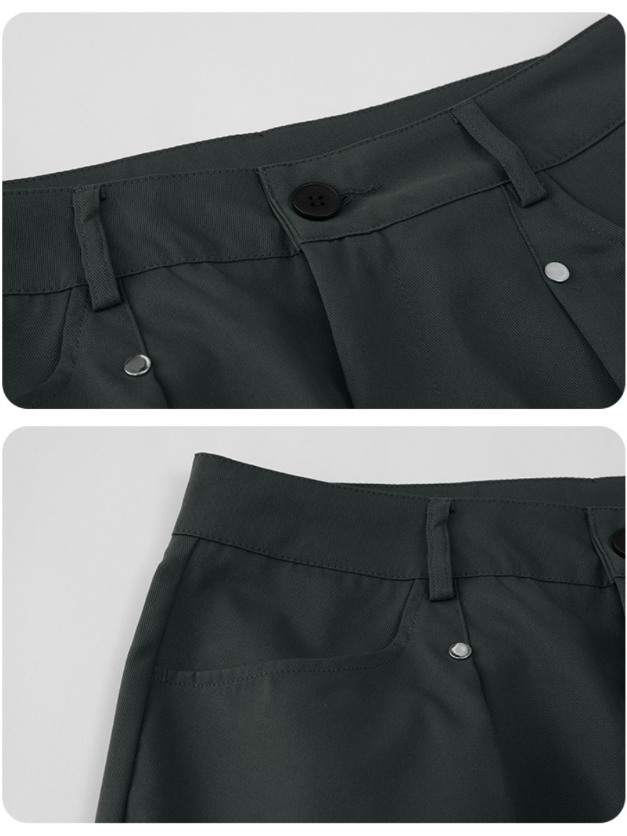 Street Rivet Thin Straight Pants