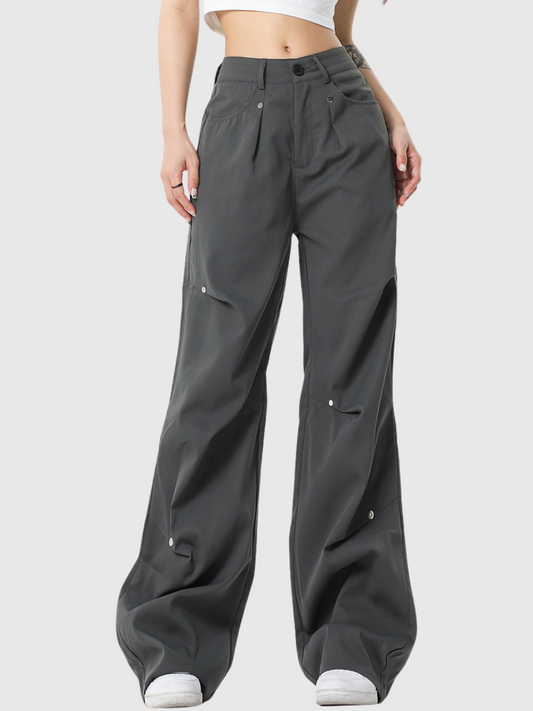 Street Rivet Thin Straight Pants