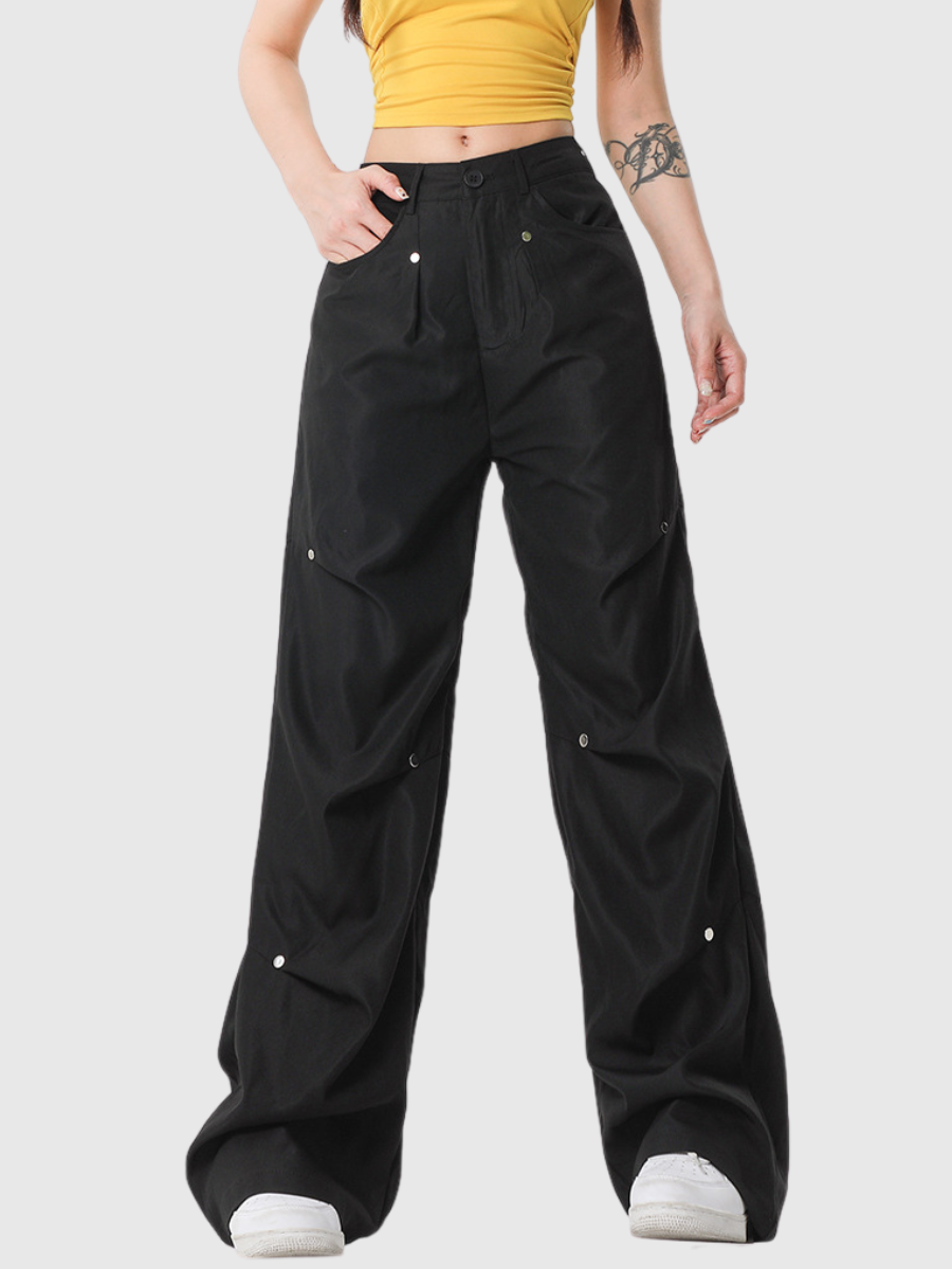 Street Rivet Thin Straight Pants