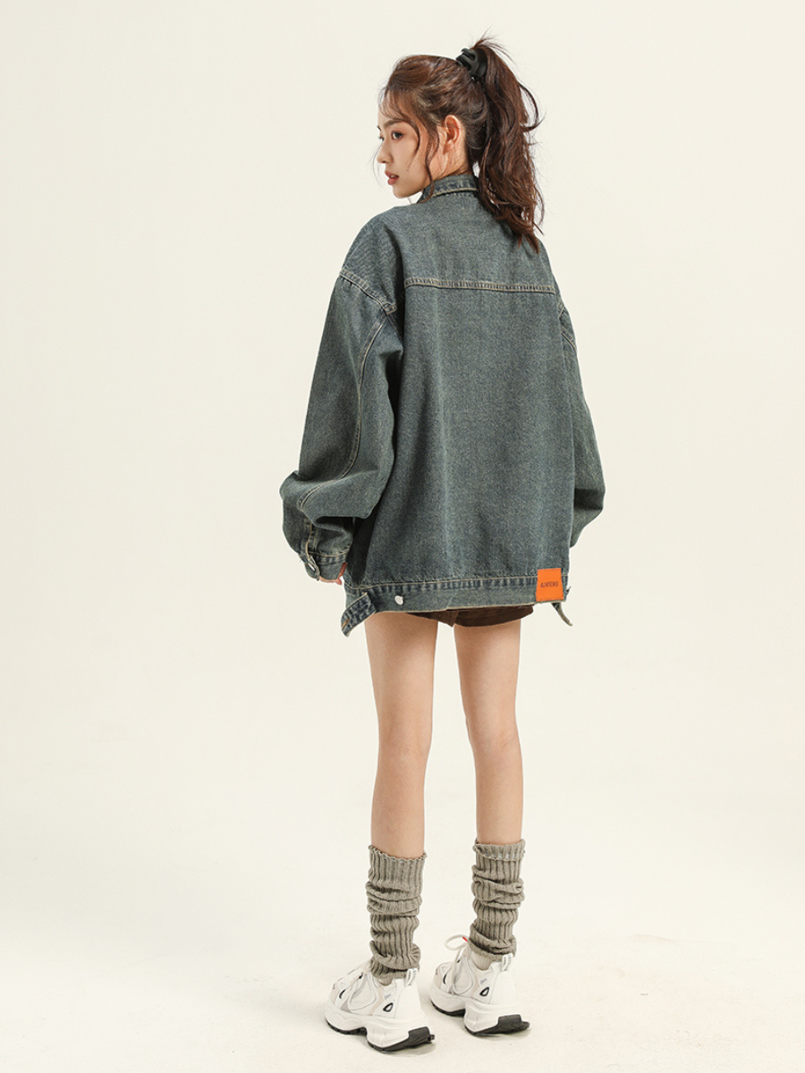 Street Vintage Washed Denim Jacket