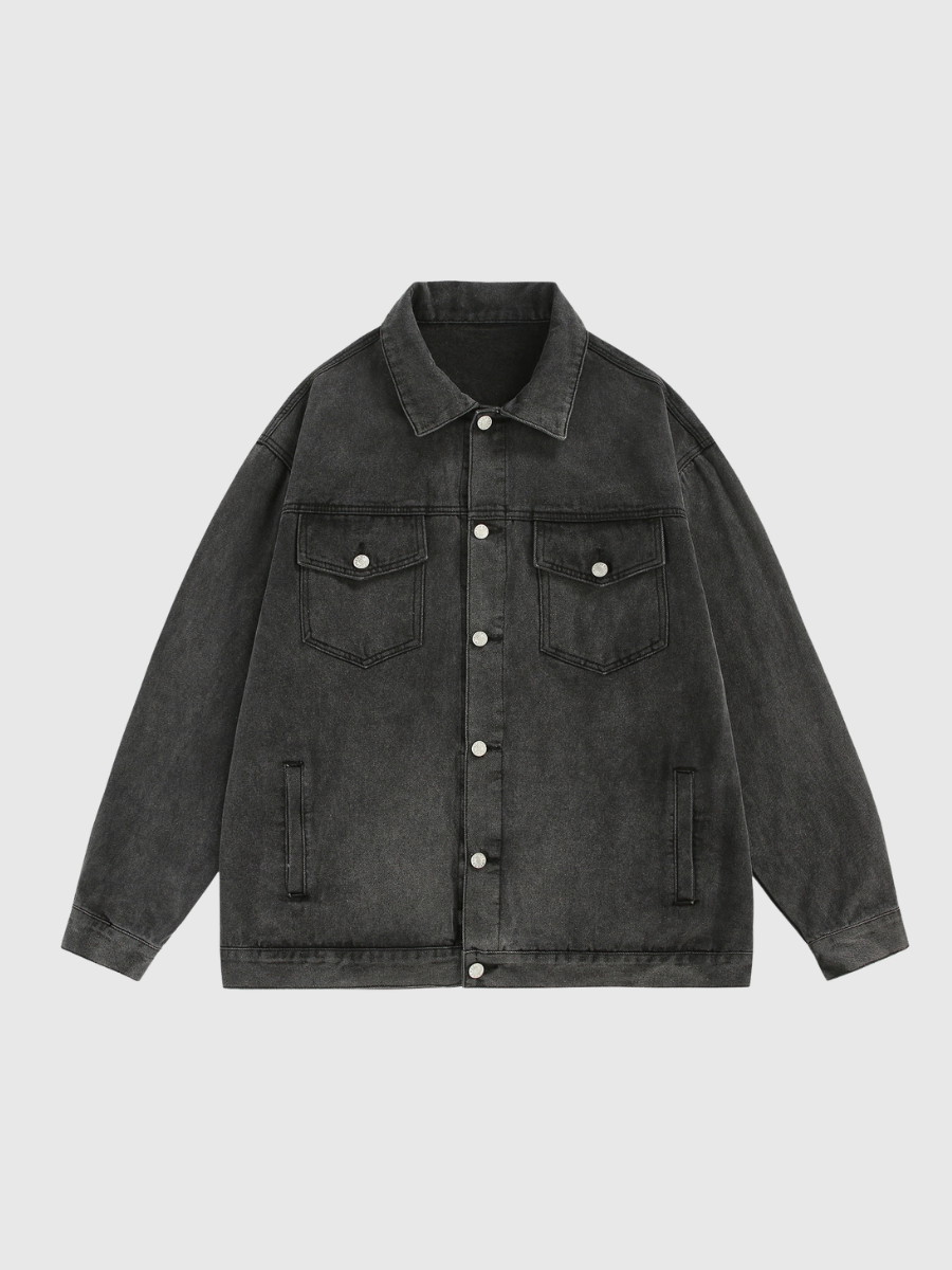 Street Vintage Washed Denim Jacket