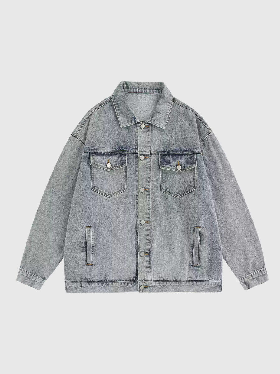 Street Vintage Washed Denim Jacket