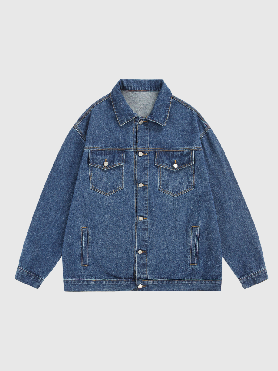 Street Vintage Washed Denim Jacket