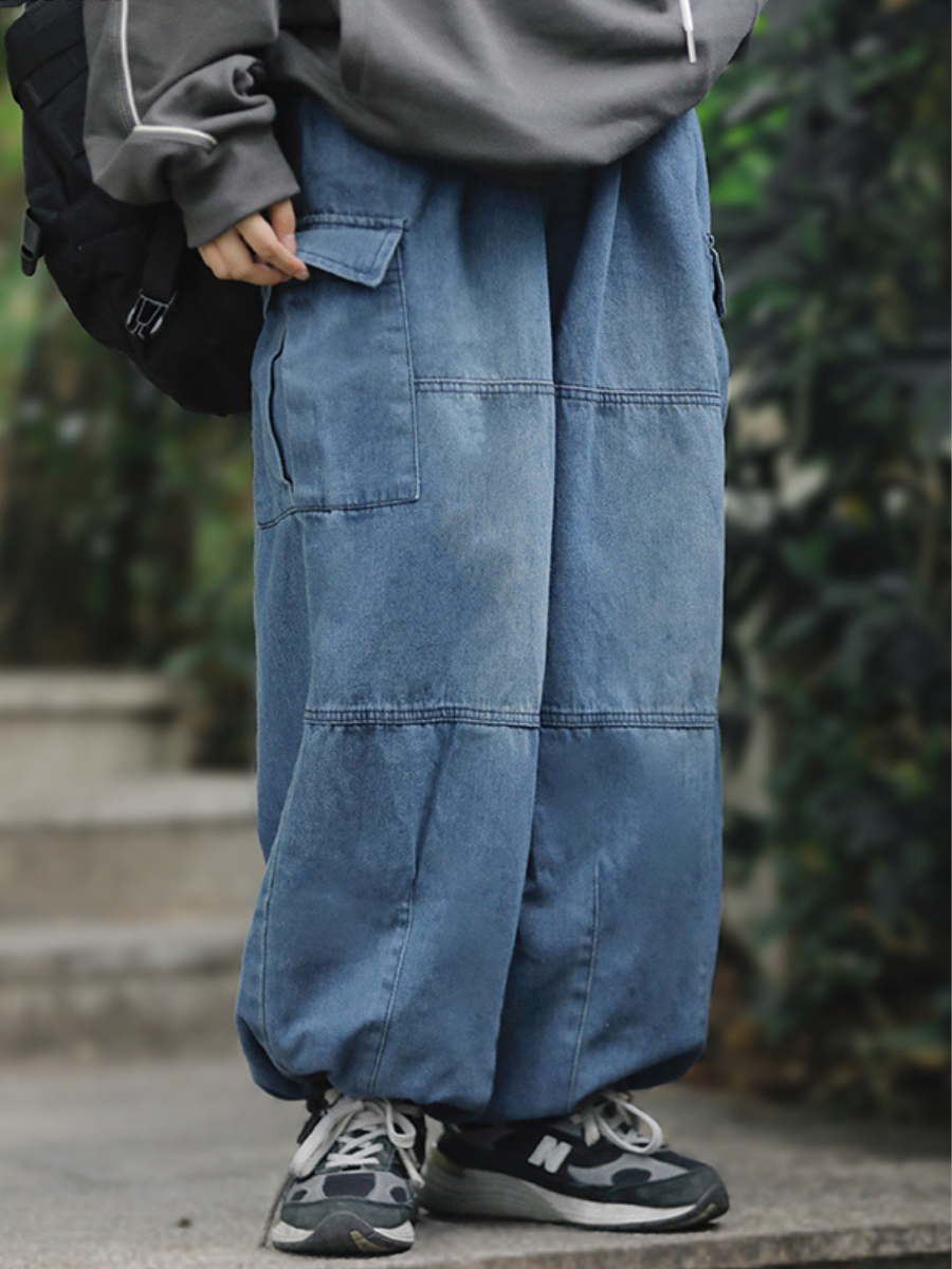 Vintage Washed Loose Wide-Leg Jeans